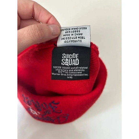 Suicide Squad Harley Quinn Property of Joker Knit Hat Cap Embroidered OS - Picture 6 of 6
